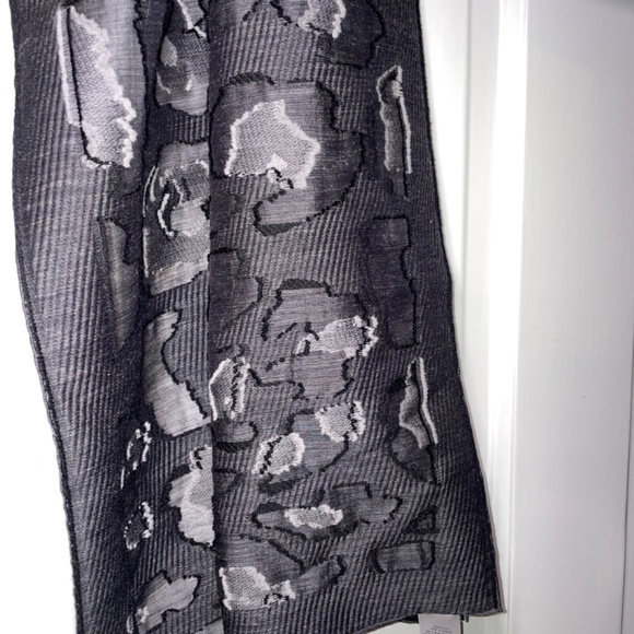 Vintage Dior Virgin Wool & Cashmere Neck Scarf 82” Long x 23" Black Gray Silver - Picture 7 of 8